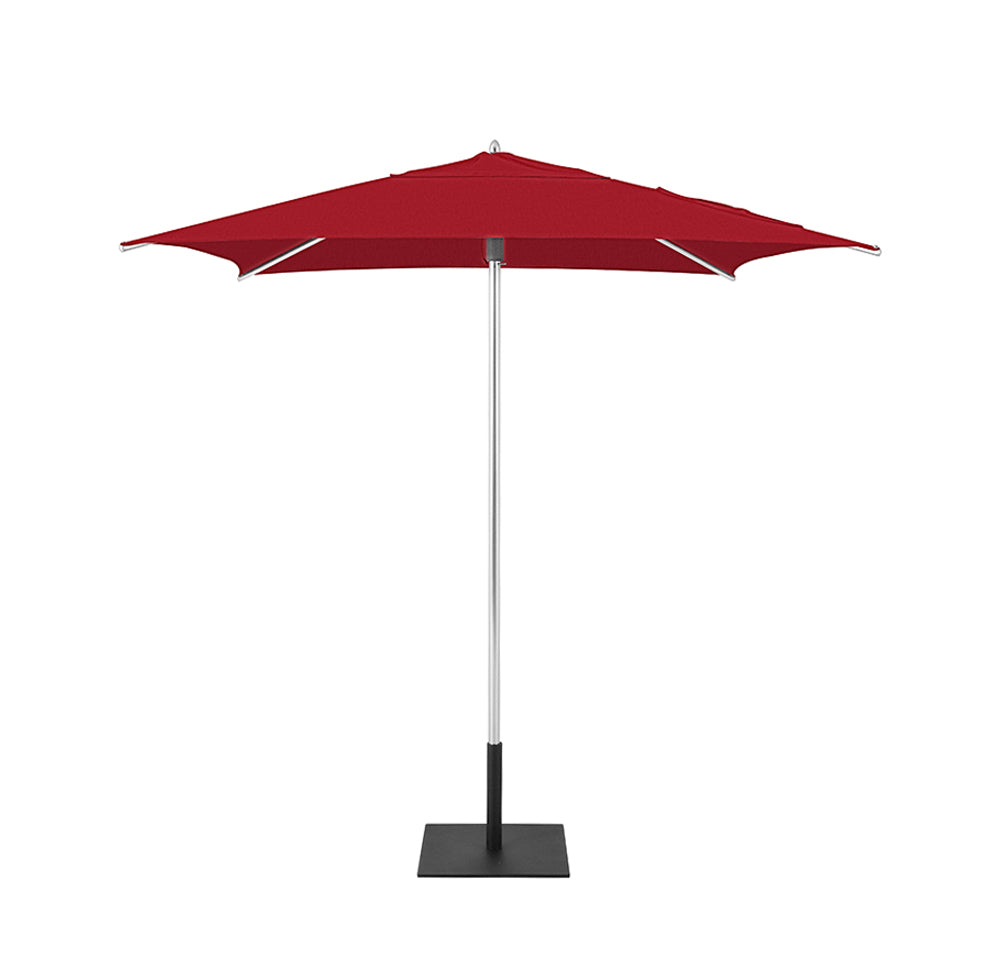 Red Classic Square Umbrellas with Heavy Duty Aluminium Frame and Base Plate