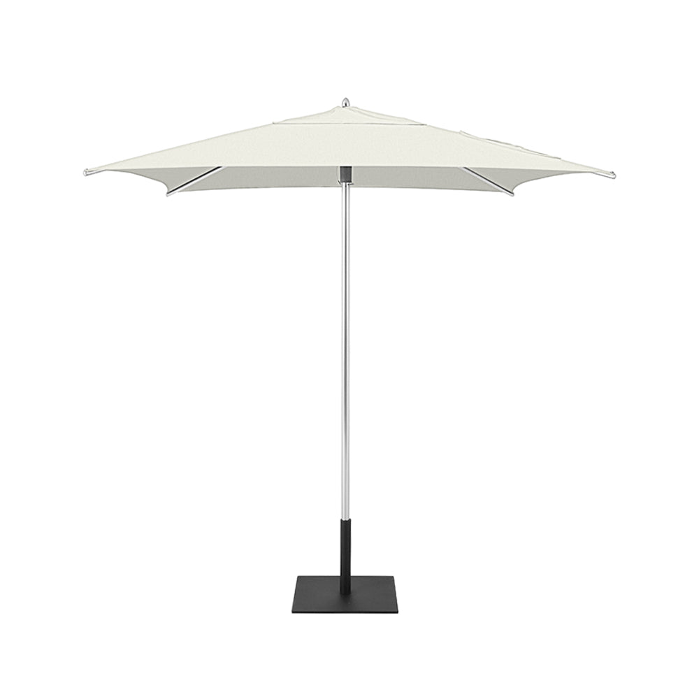 White Classic Square Umbrellas with Heavy Duty Aluminium Frame and Base Plate