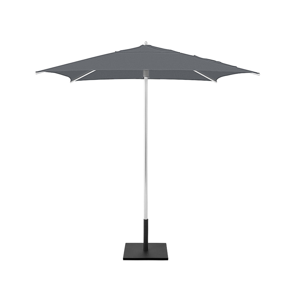 7x7 Classic Square Umbrella in Smoky with 50lb Steel Base