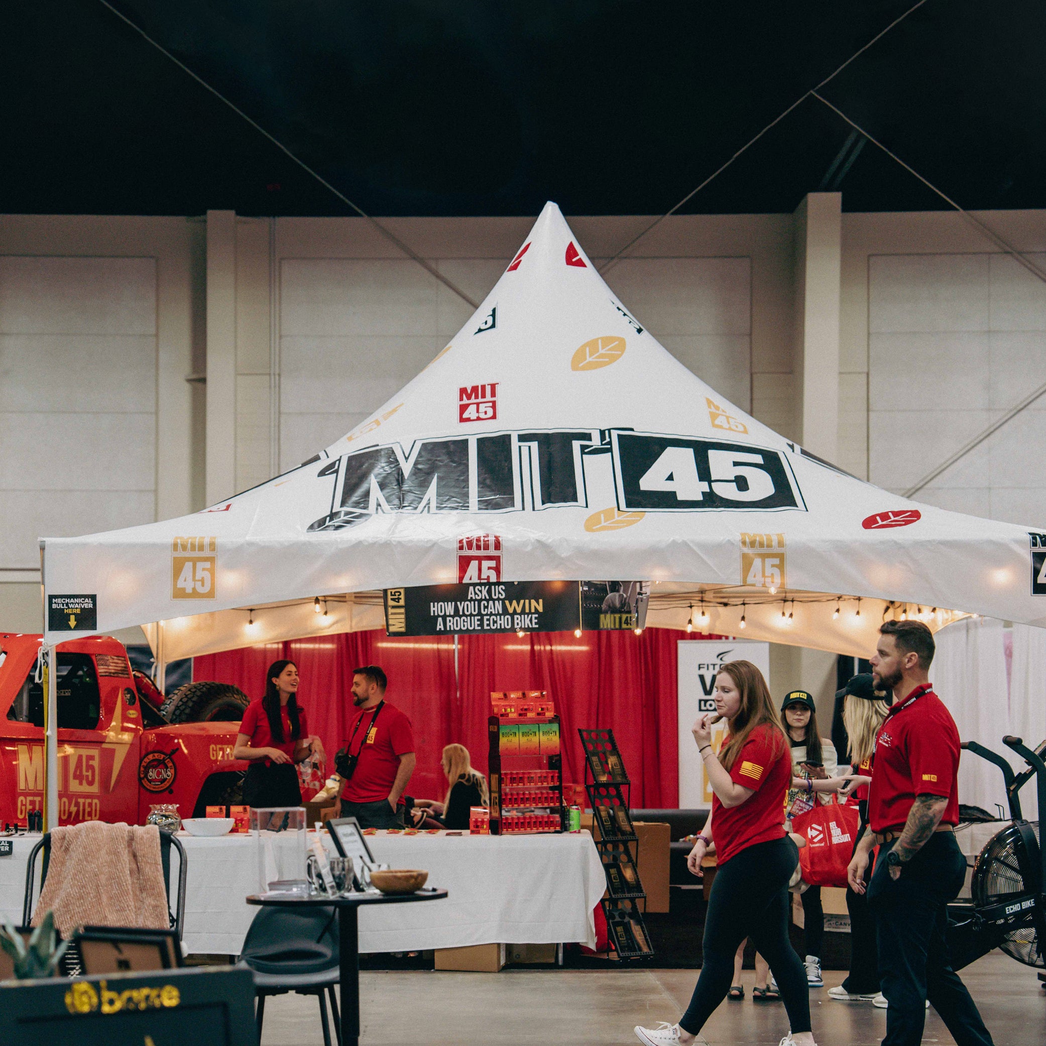 Custom Printed Pinnacle Tent Set up for MIT 45 by Extreme Canopy