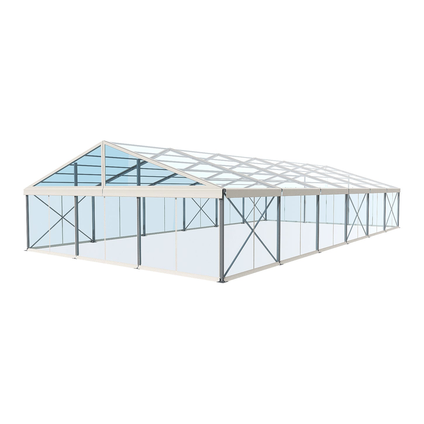 ED Series 166 Crest Tent 50x100 with Clear Roof with Clear Wall