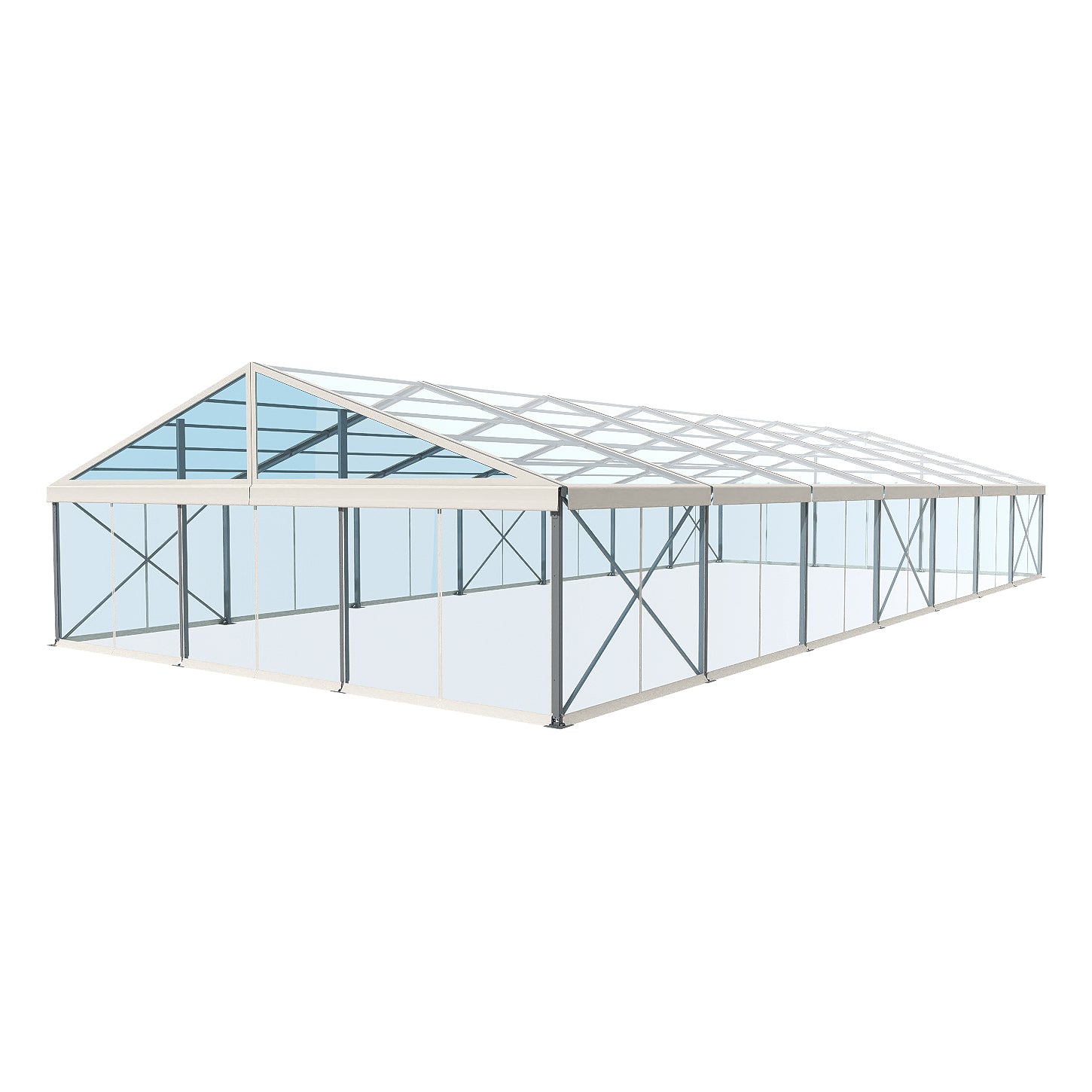 ED Series 166 Crest Tent 50x115 with Clear Roof with Clear Wall