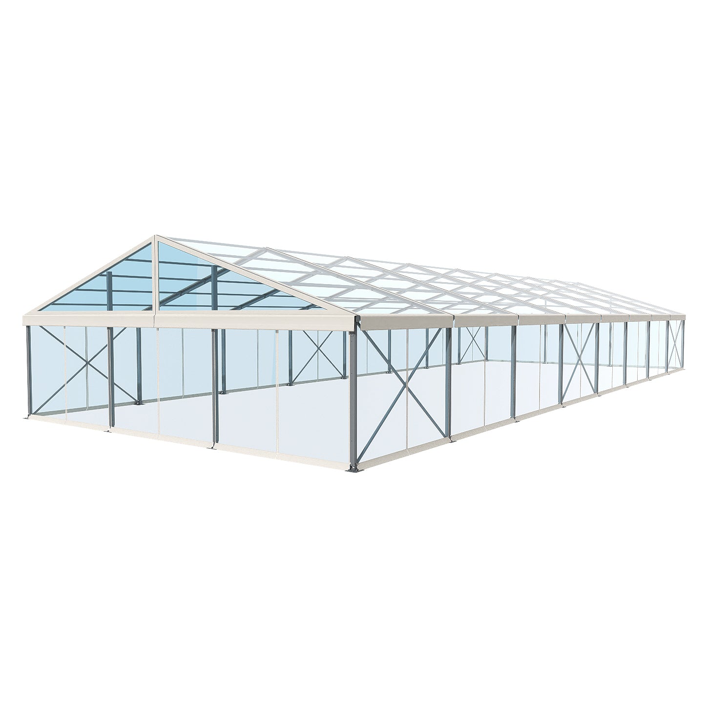 ED Series 166 Crest Tent 50x131 with Clear Roof with Clear Wall