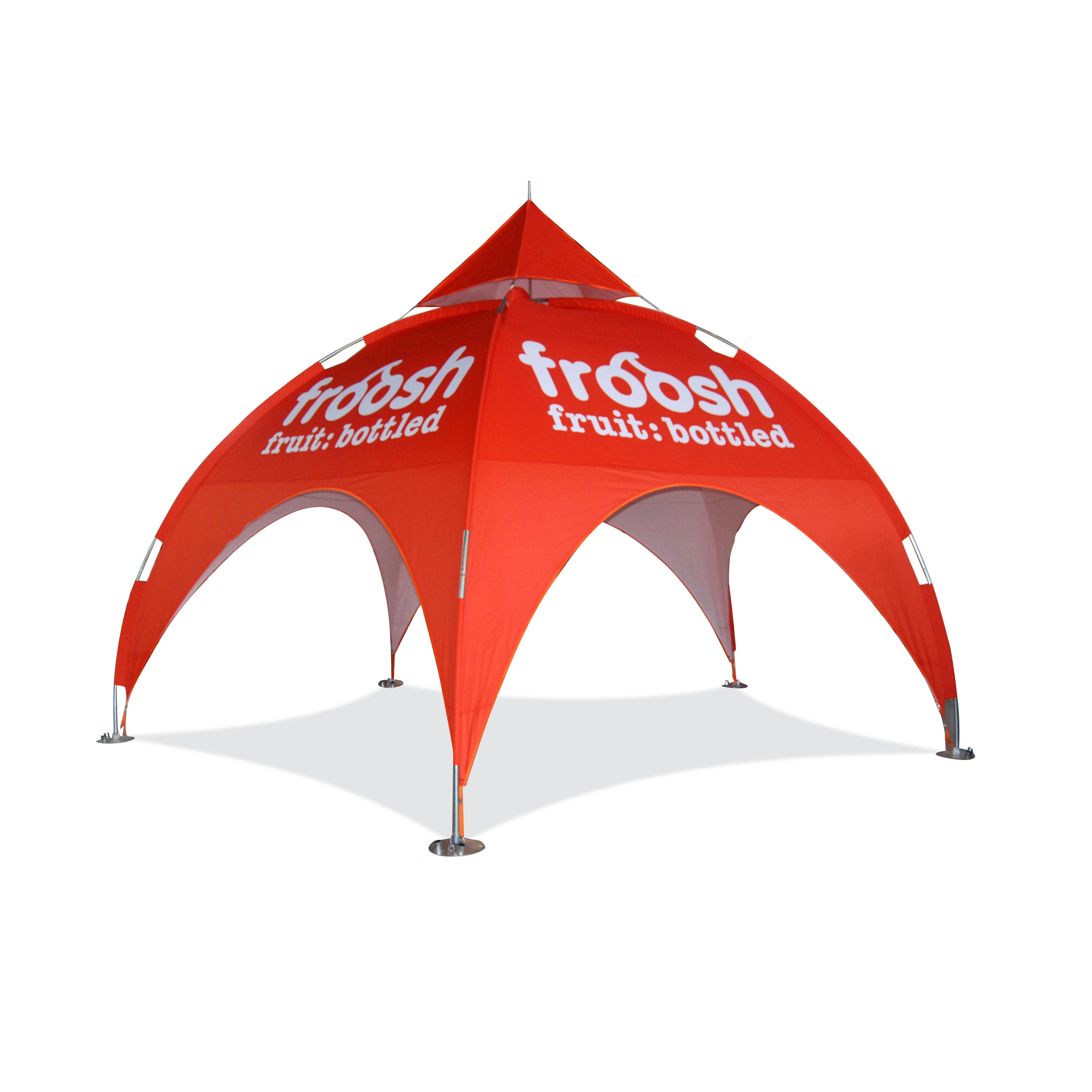 16ft Custom Printed Arch Tent with Froosh fruit: bottled Logo