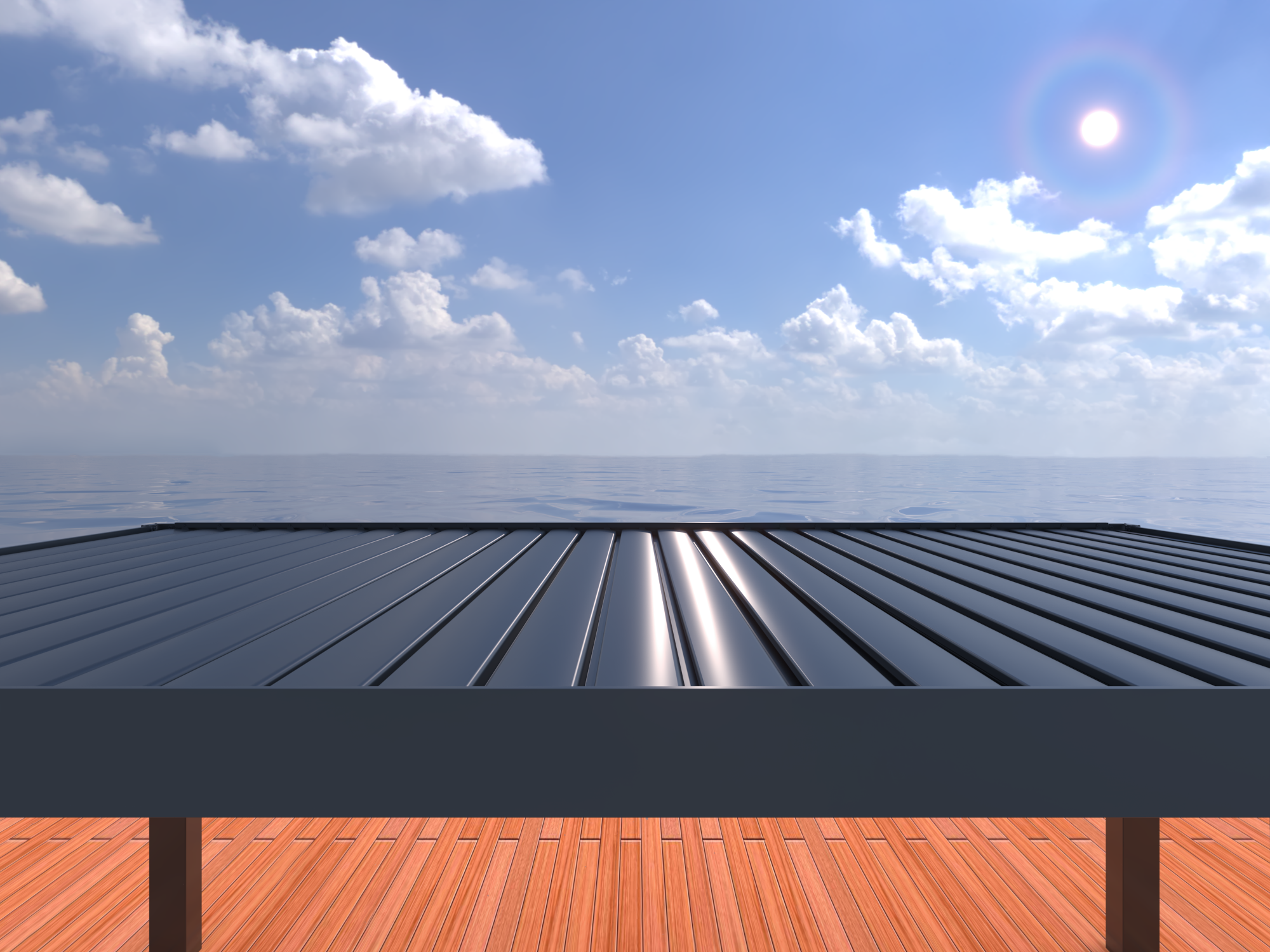 Grey E2000 Manual Pergola FullyClose