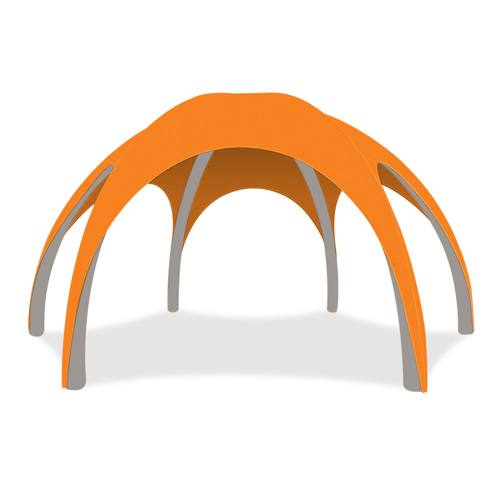 26ft Orange Gamma High-Pressure Inflatable Tent in Gray Frame
