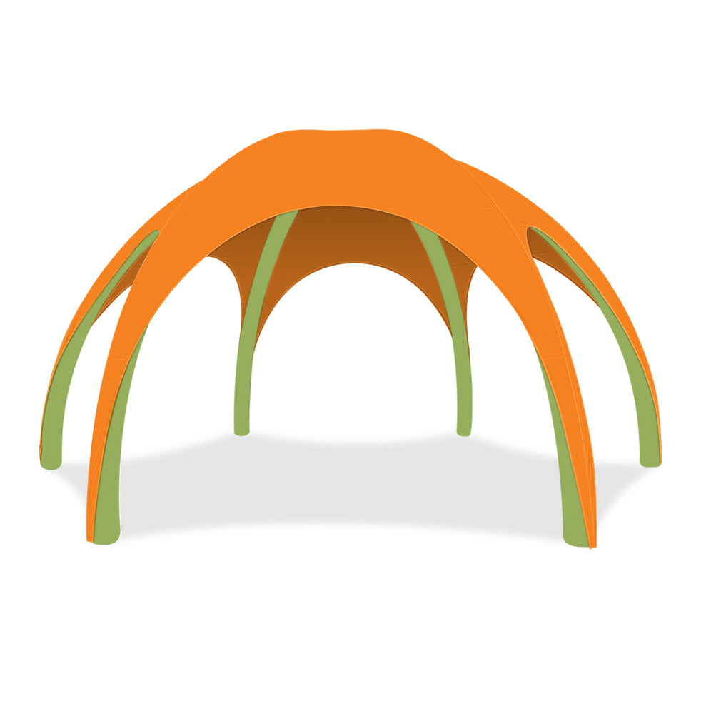 26ft Orange Gamma High-Pressure Inflatable Tent in Green Frame