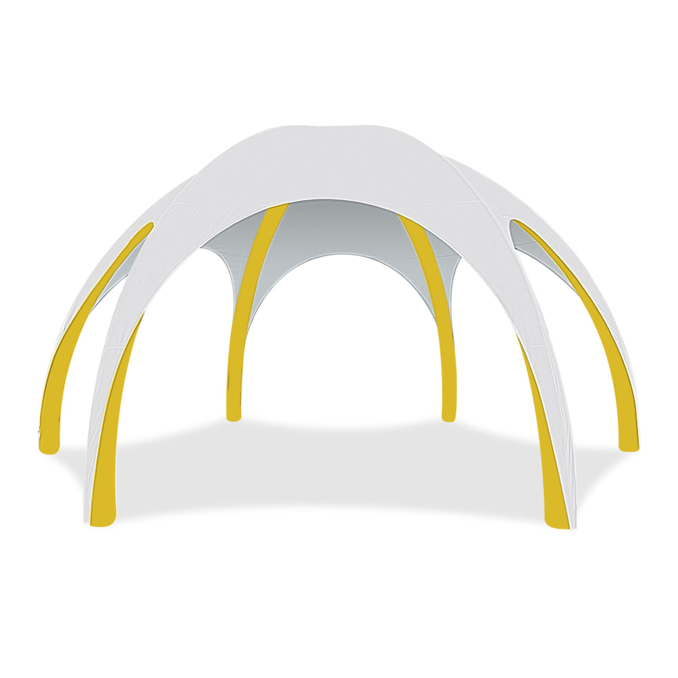 26ft White Gamma High-Pressure Inflatable Tent in Yellow Frame