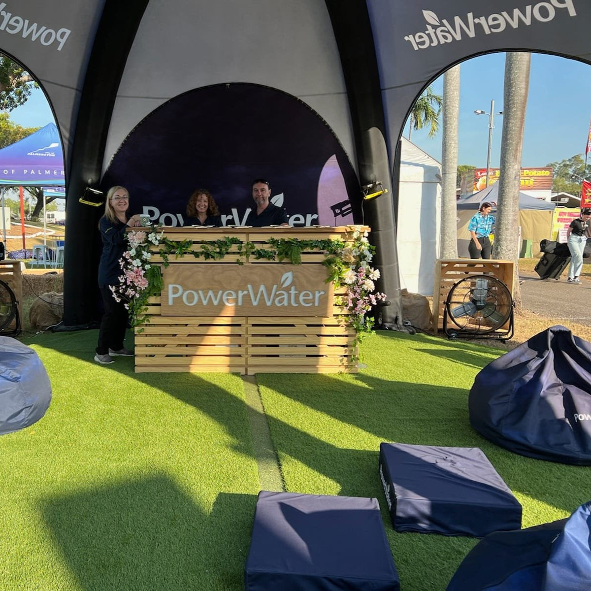 Custom Printed Gamma High-Pressure Inflatable Tent Setup for PowerWater