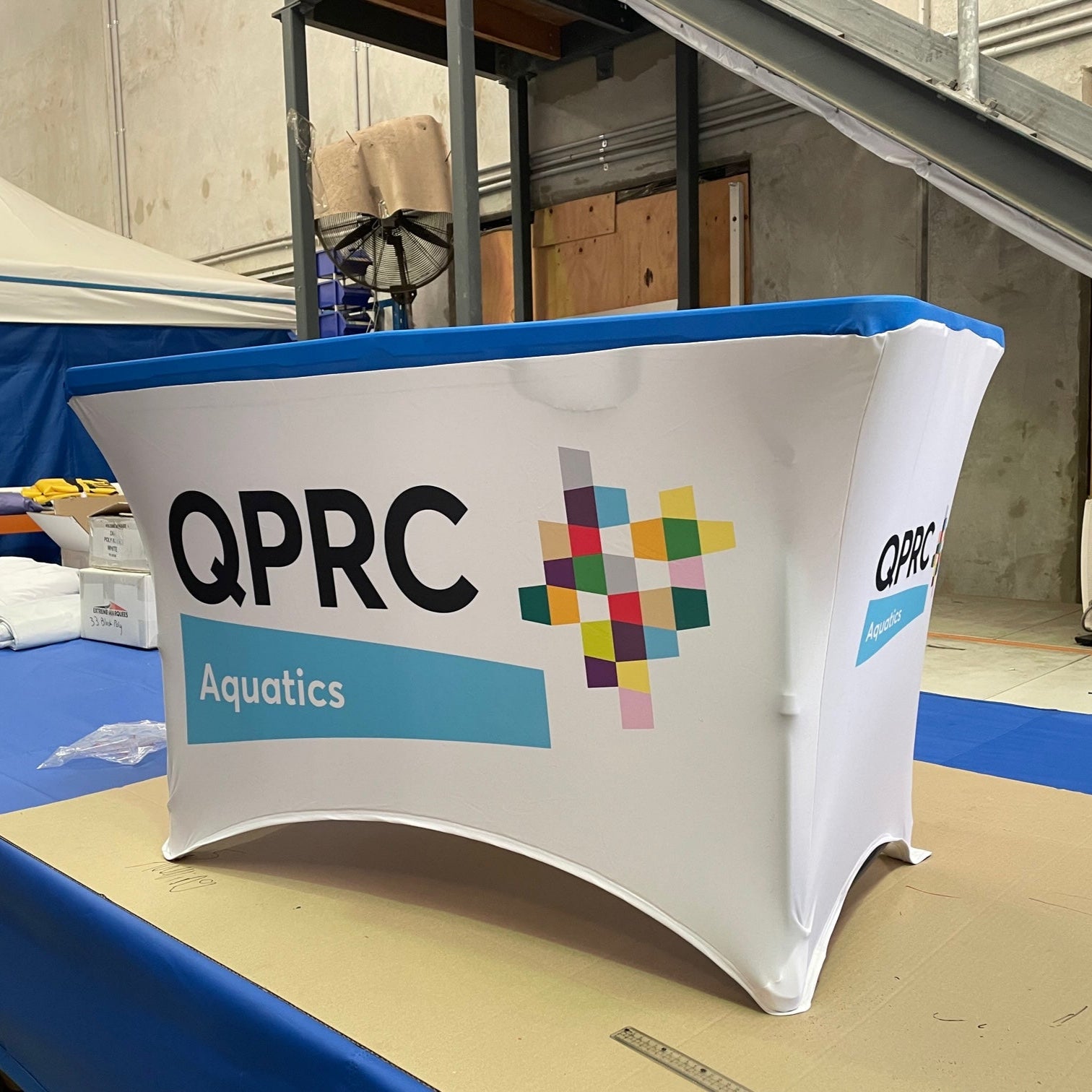 Custom Printed Stretch Table Cover for QPRC