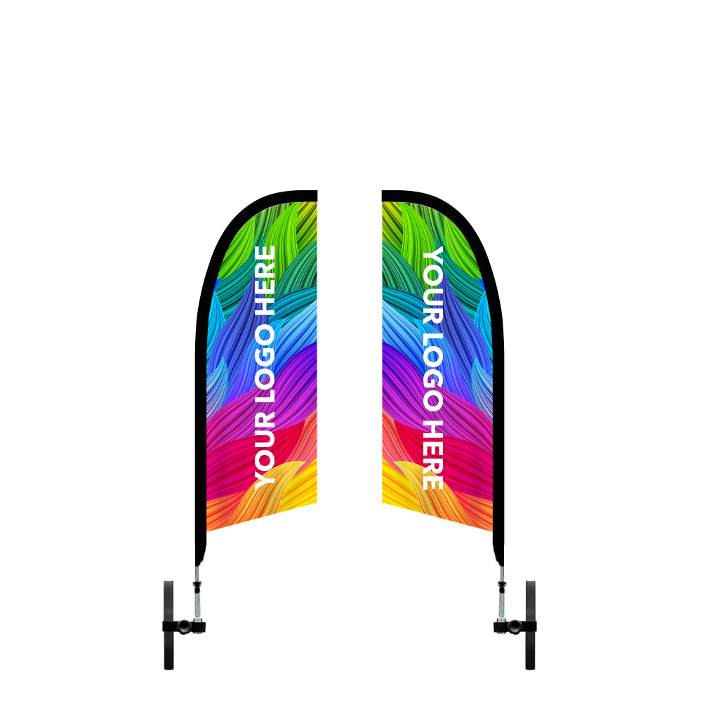 Medium size custom printed feather flag banners with DS Canopy Leg - Extreme Marquees