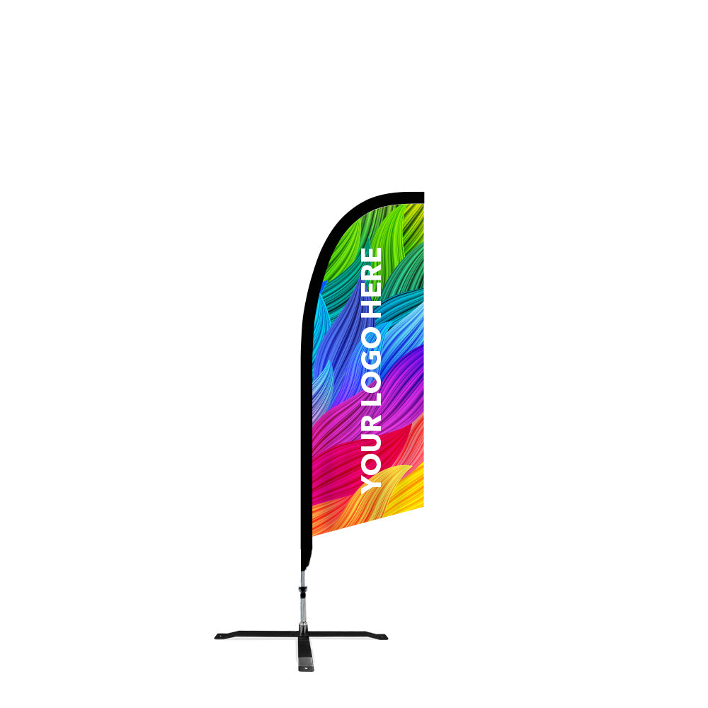 Medium size custom printed feather flag banners with cross base - Extreme Marquees