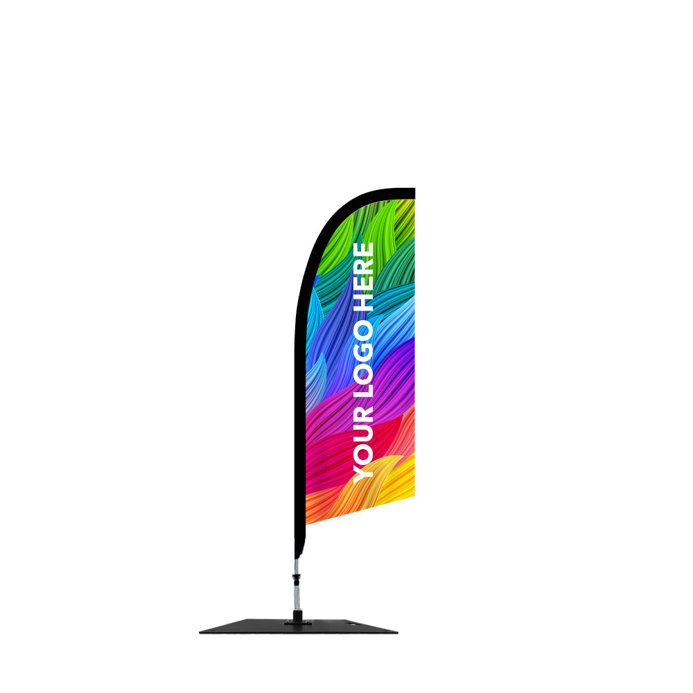 Medium size custom printed feather flag banners with square base - Extreme Marquees