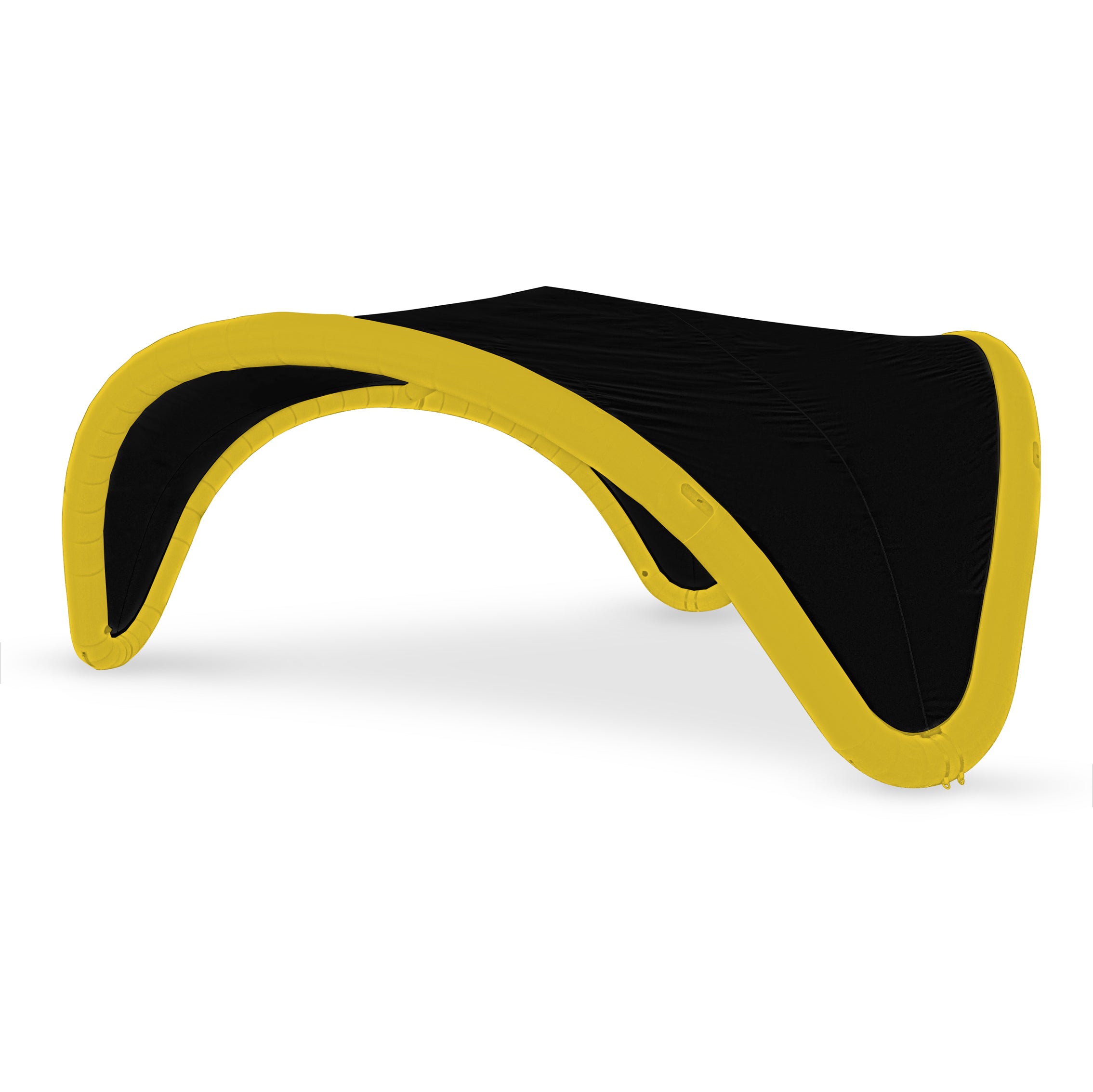 22' Omega inflatable canopy with yellow frame and black fabric cover by Extreme Canopy