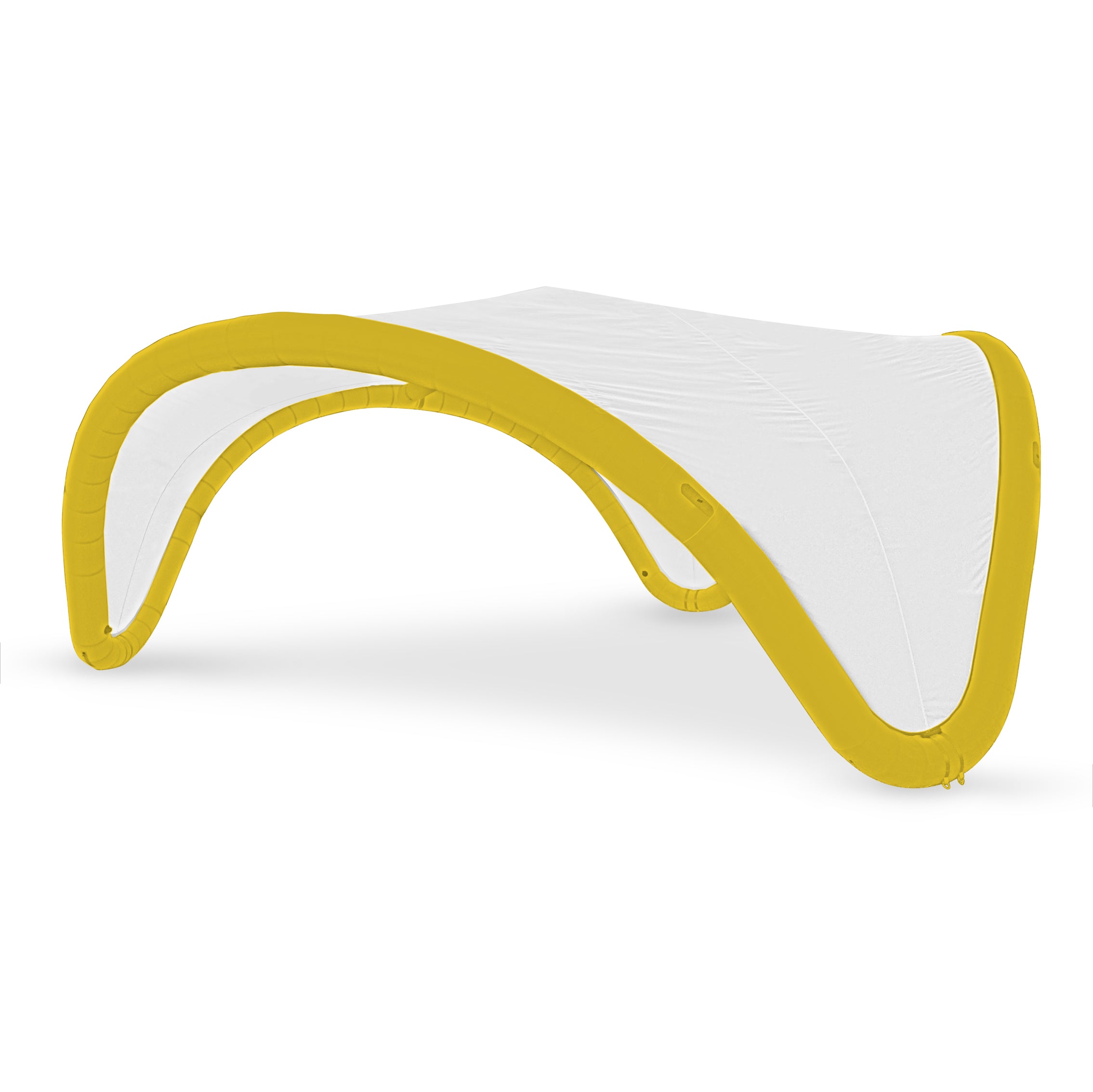 22' Omega inflatable canopy with yellow frame and white fabric cover by Extreme Canopy