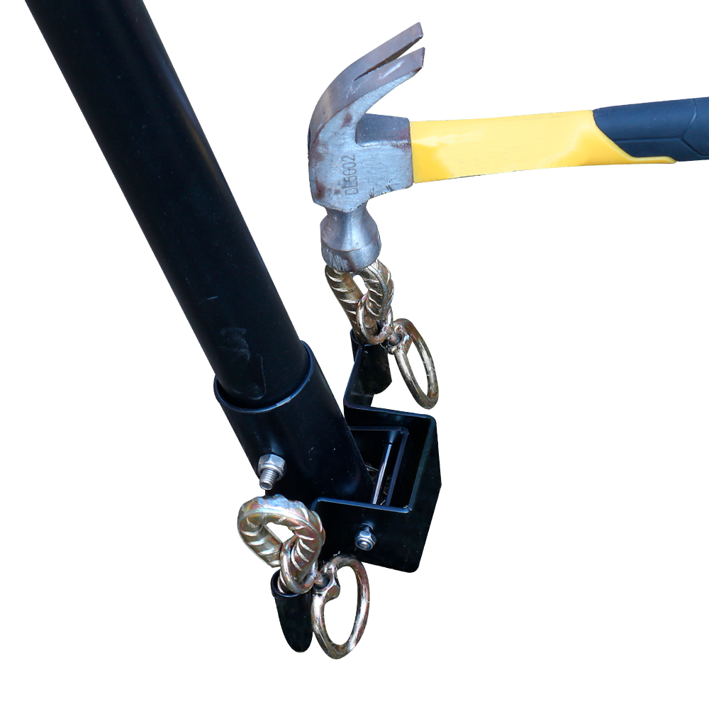 Custom Printed Media Wall with Heavy Duty Aluminum Black Frame and Ground Spikes - Extreme Canopy