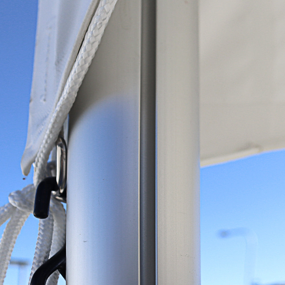 semi-permanent pavilion with aluminum frame