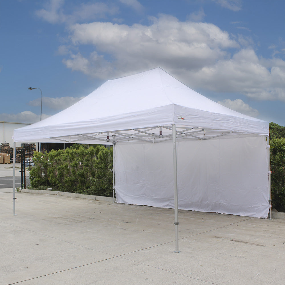 PVC Coated Plain 20' Tec Canopy Wall in White