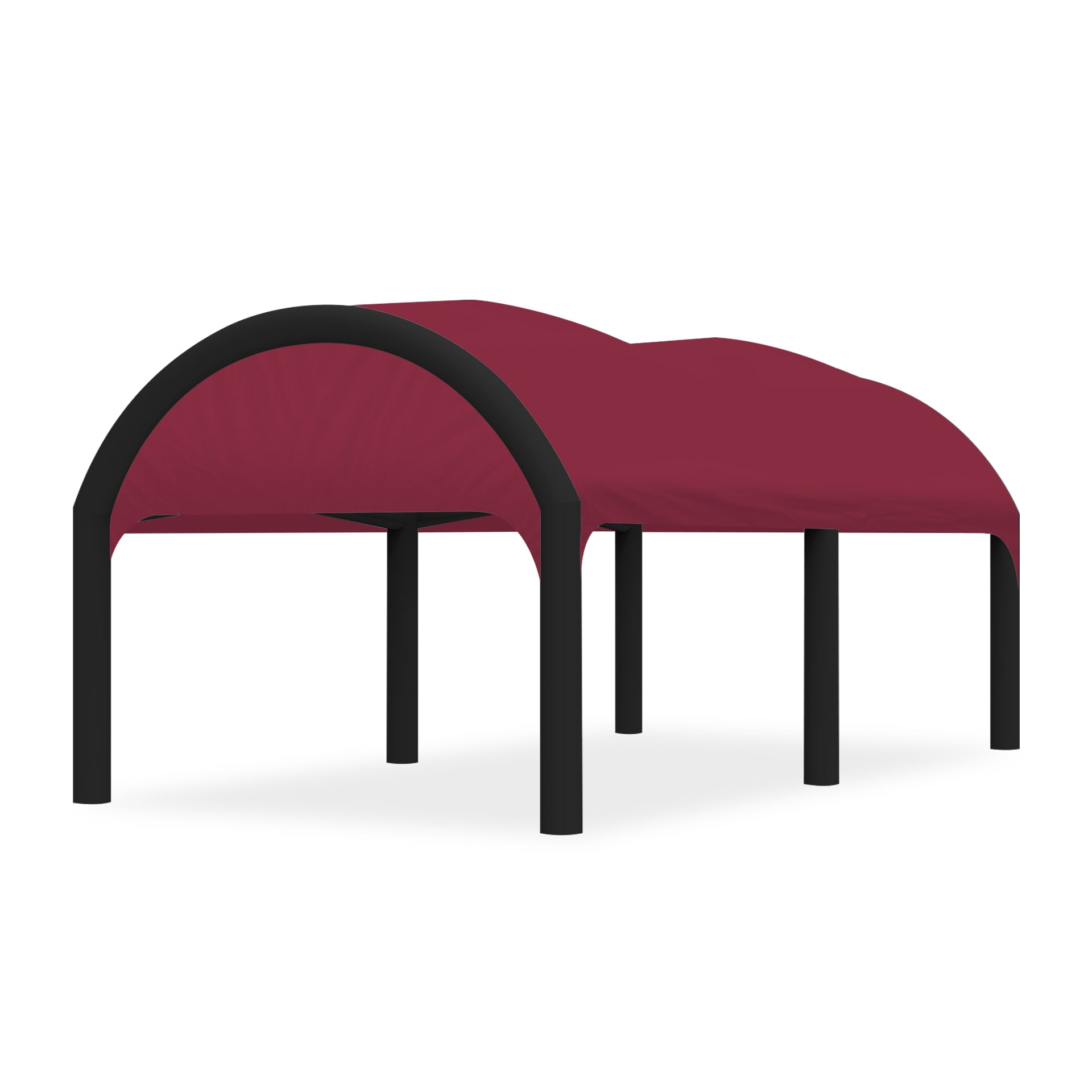 13x20 Polaris high-pressure inflatable tent in maroon with black frame
