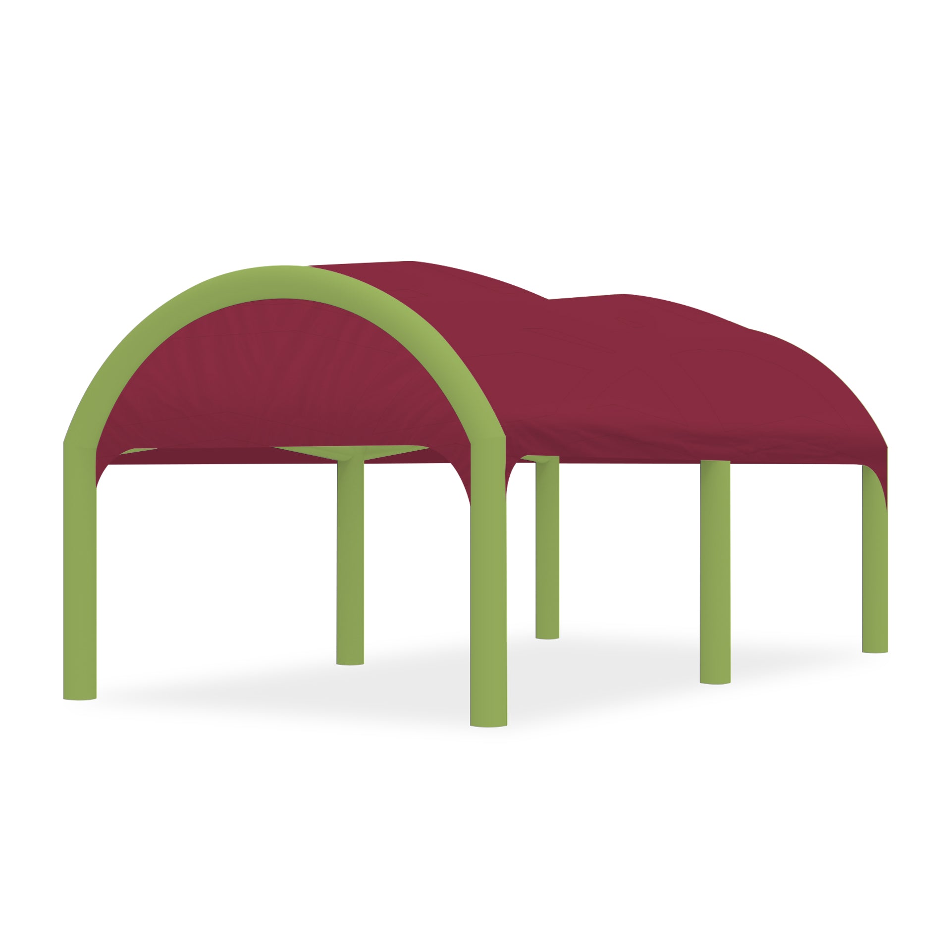 13x20 Polaris High-Pressure Inflatable Tent in Maroon with Green Frame