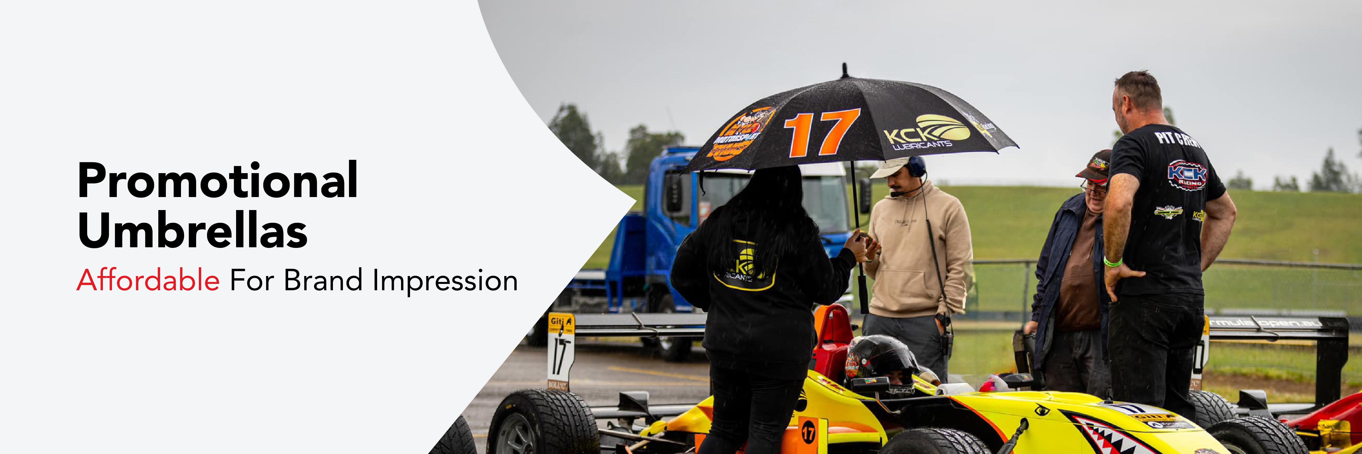 Branded promotional umbrella to boost brand visibility.