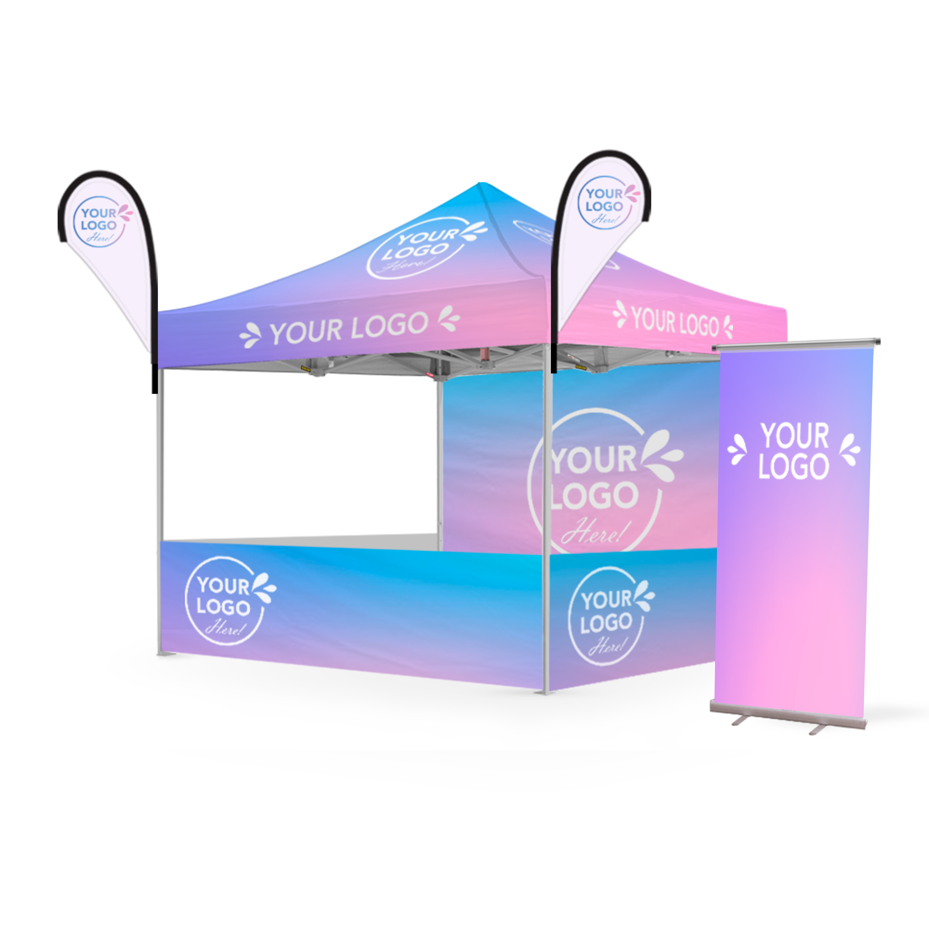 Q8 10’ x 10’ Custom Canopy Complete Event Package
