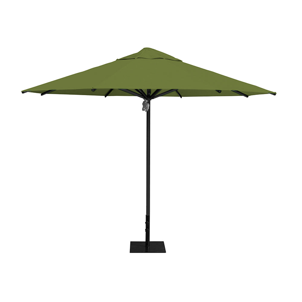 11' Saville octagonal umbrella by Extreme Canopy with pistachio canopy, black frame, and 26lb steel base