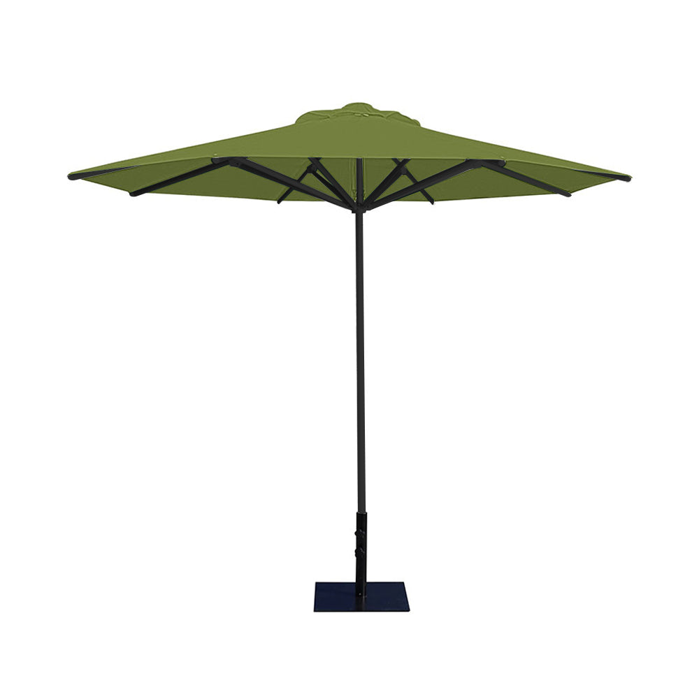 10' Saville octagonal umbrella by Extreme Canopy with pistachio canopy, black frame, and 26lb steel base
