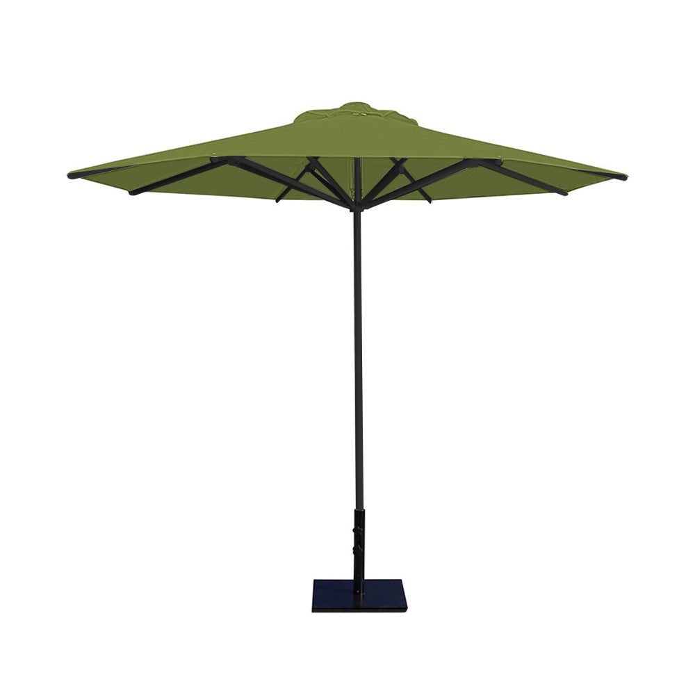 10' Saville octagonal umbrella by Extreme Canopy with pistachio canopy, black frame, and 50lb steel base