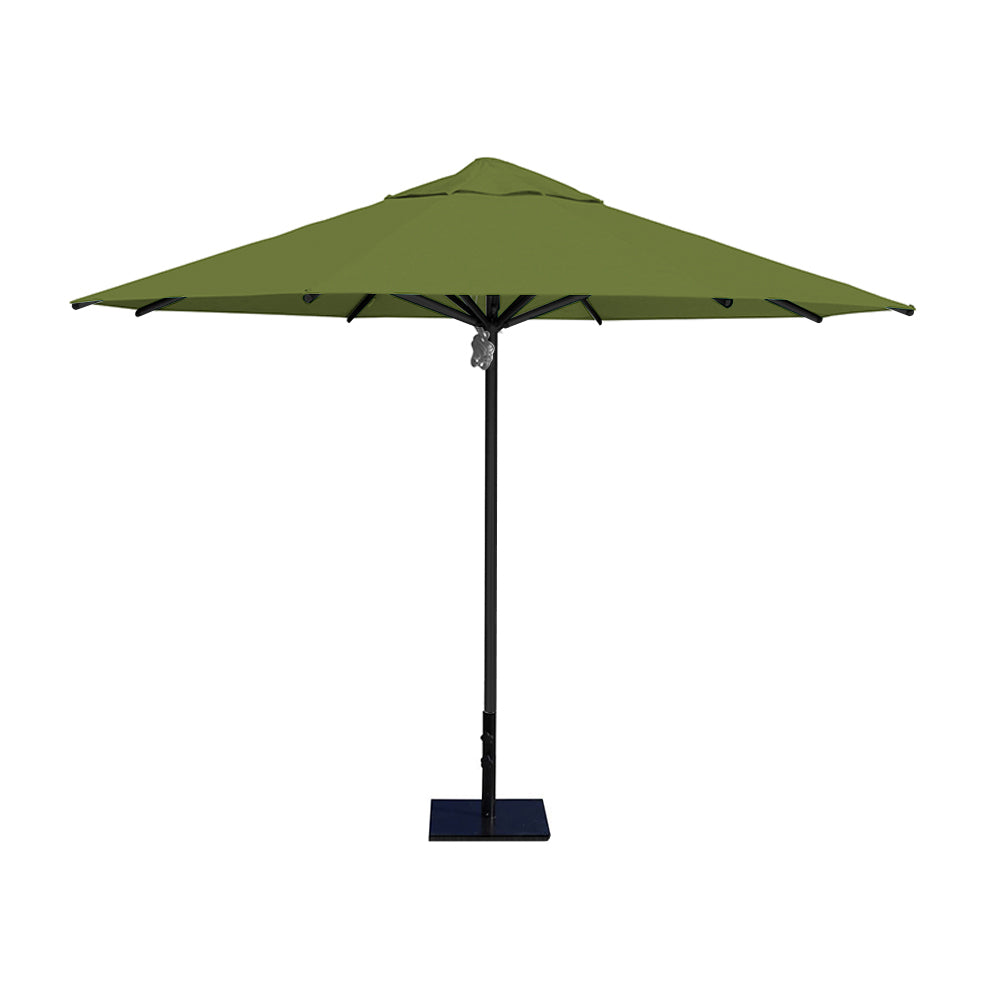 11' Saville octagonal umbrella by Extreme Canopy with pistachio canopy, black frame, and 50lb steel base