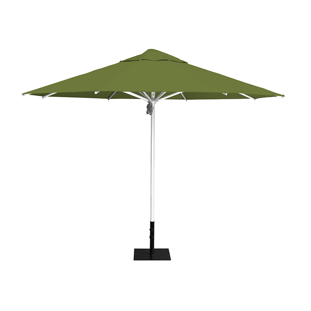 11' Saville octagonal umbrella by Extreme Canopy with pistachio canopy, silver frame, and 26lb steel base
