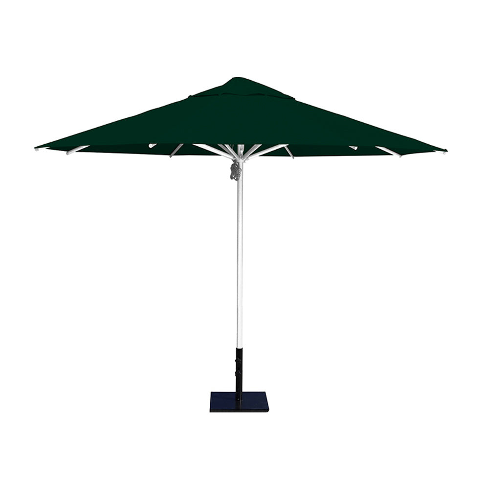 11' Saville octagonal umbrella by Extreme Canopy with pistachio canopy, silver frame, and 50lb steel base