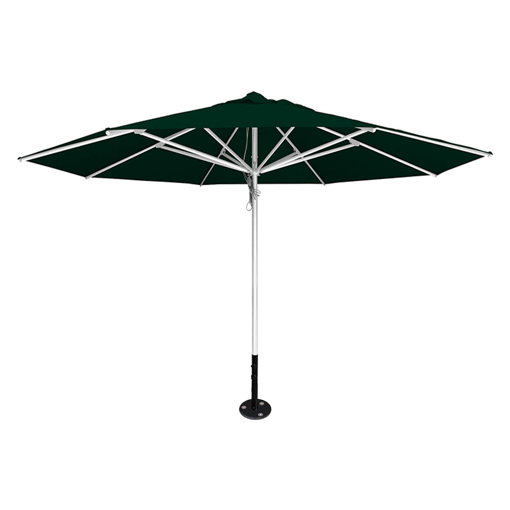 Forest 13' saville octagonal outdoor umbrella featuring a silver frame and inground base by Extreme Canopy
