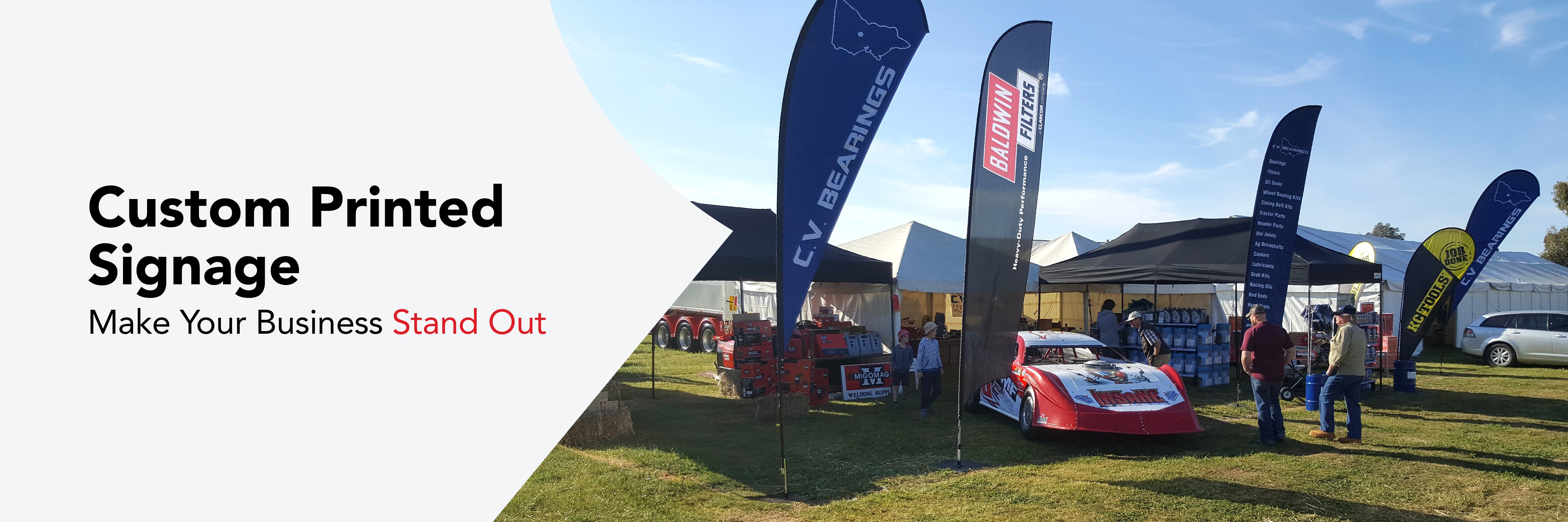 Custom printed signage to enhance your business visibility.