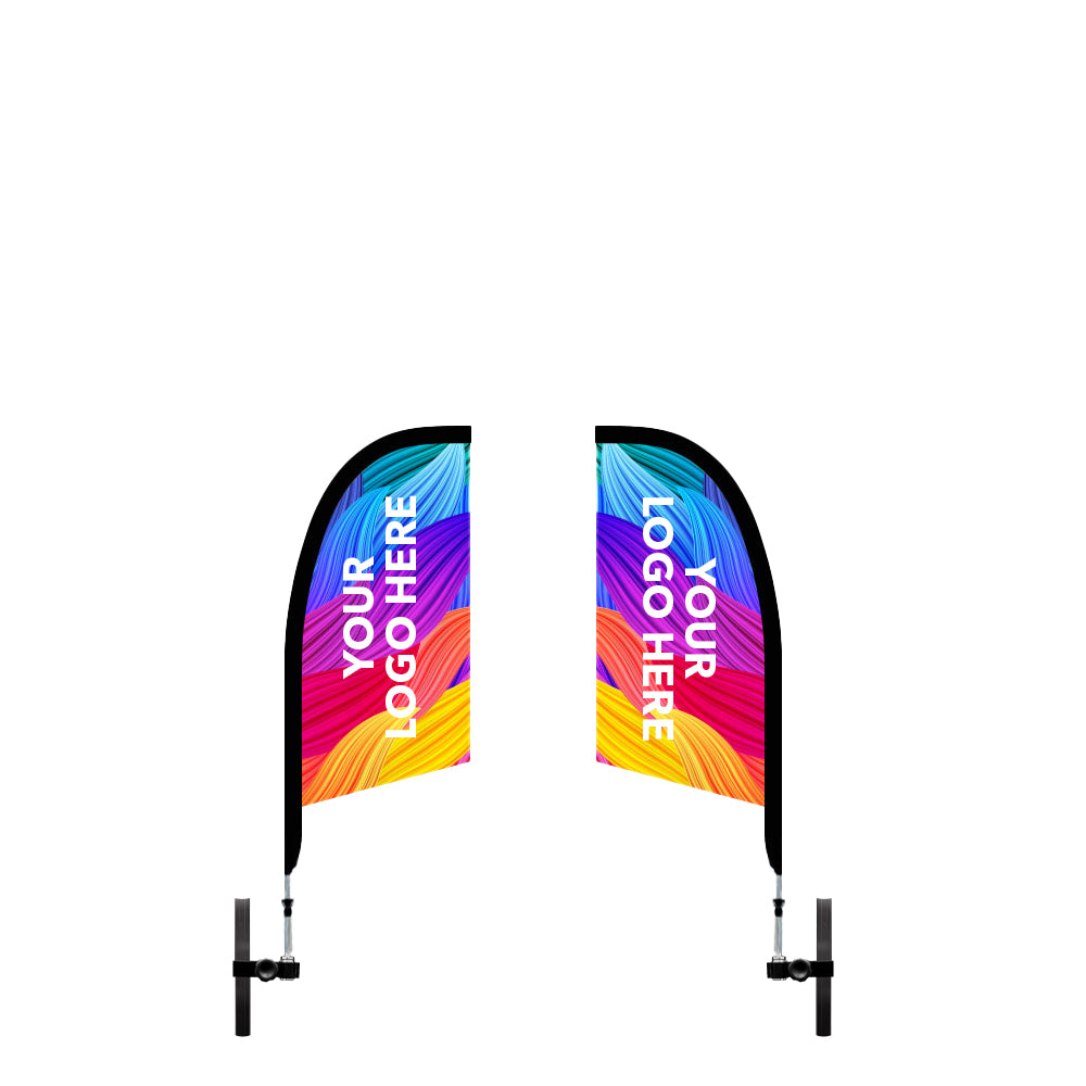 small size custom printed feather flag banners with DS Canopy Leg - Extreme Marquees