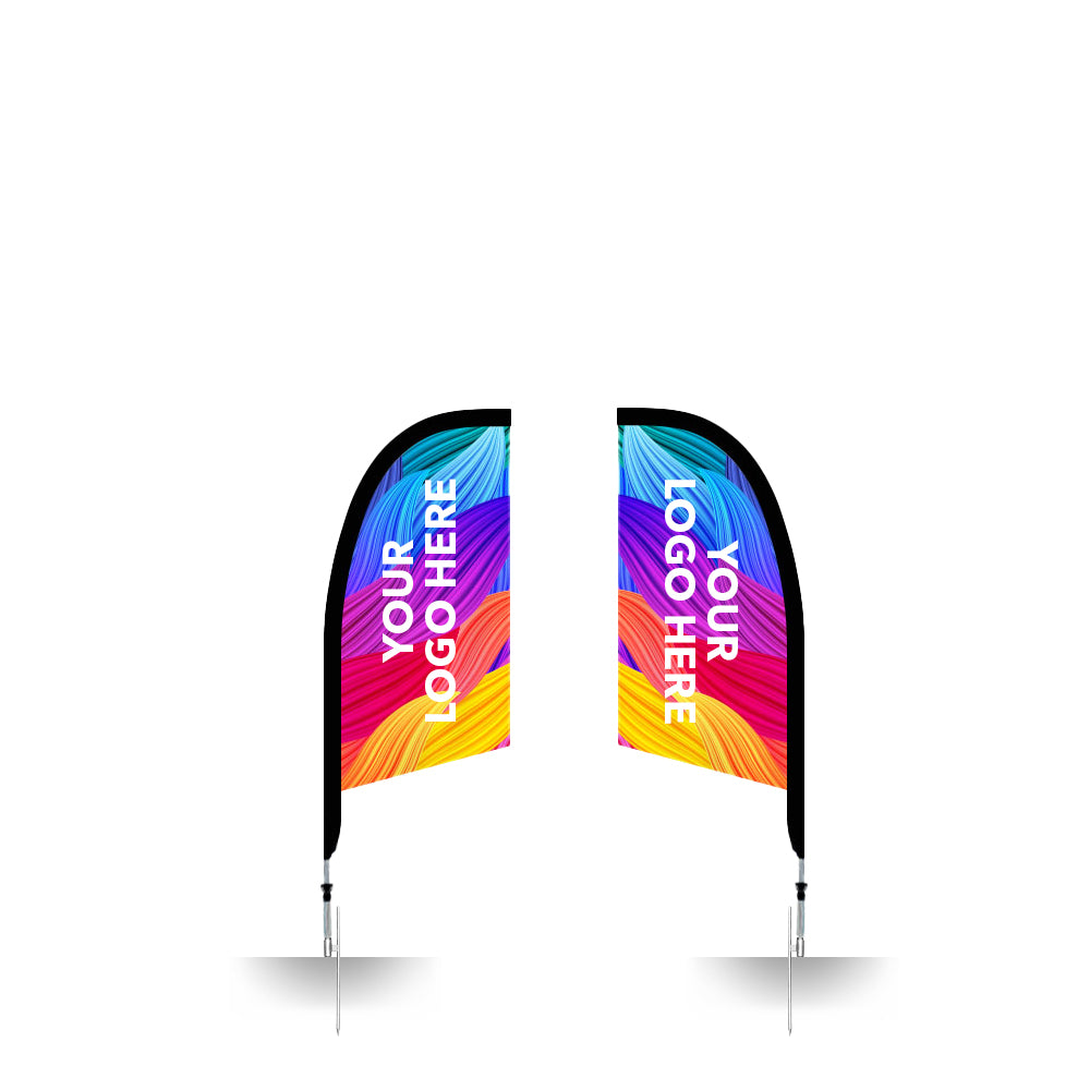 small size custom printed feather flag banners with DS Ground Spike - Extreme Marquees
