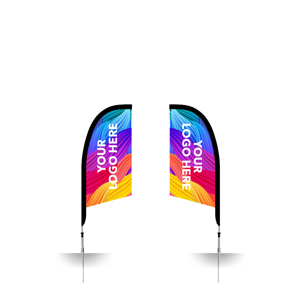 small size custom printed feather flag banners with DS Heavy Duty Ground Spike - Extreme Marquees