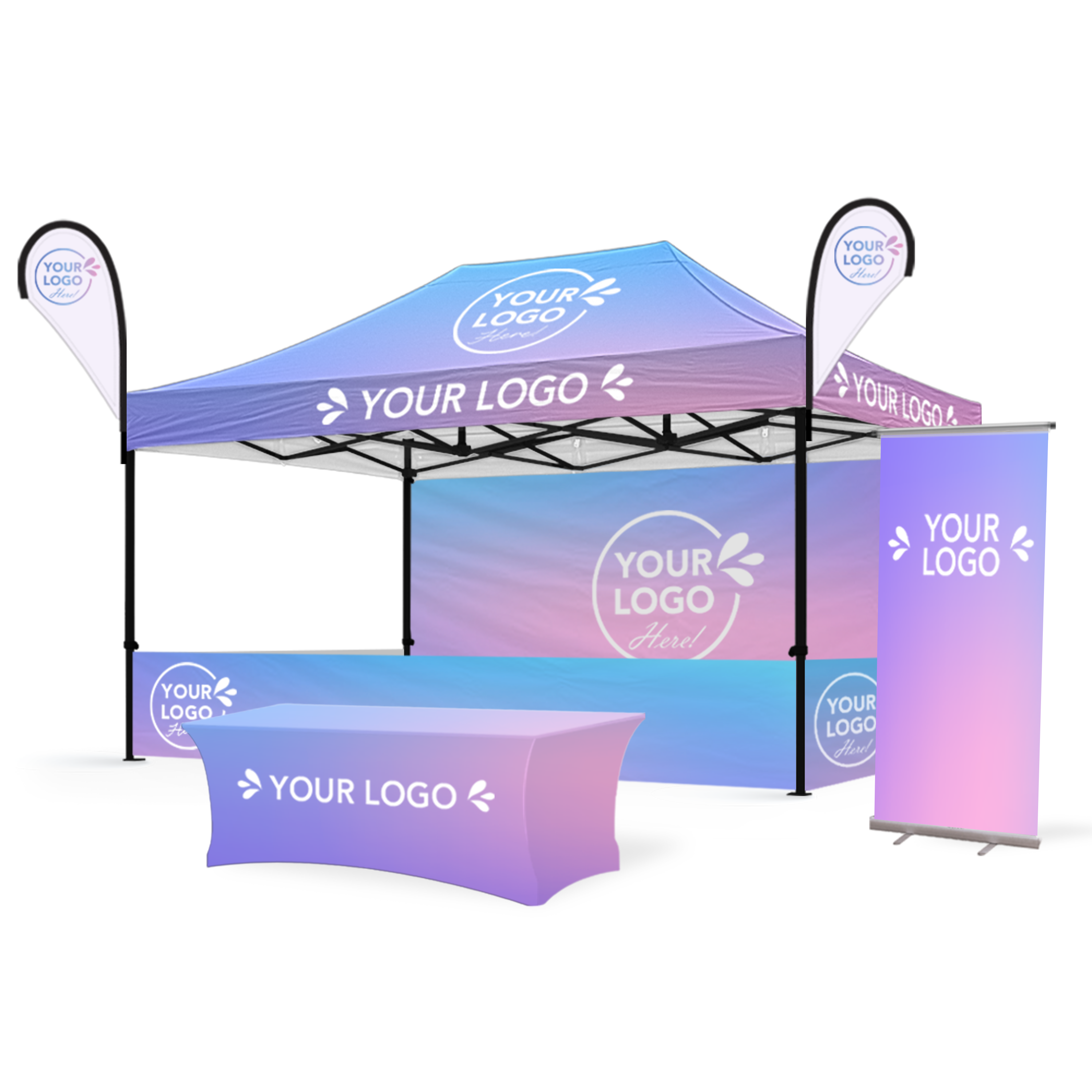 10x15 Custom Canopy Elite Package Full Branding Tent Kit