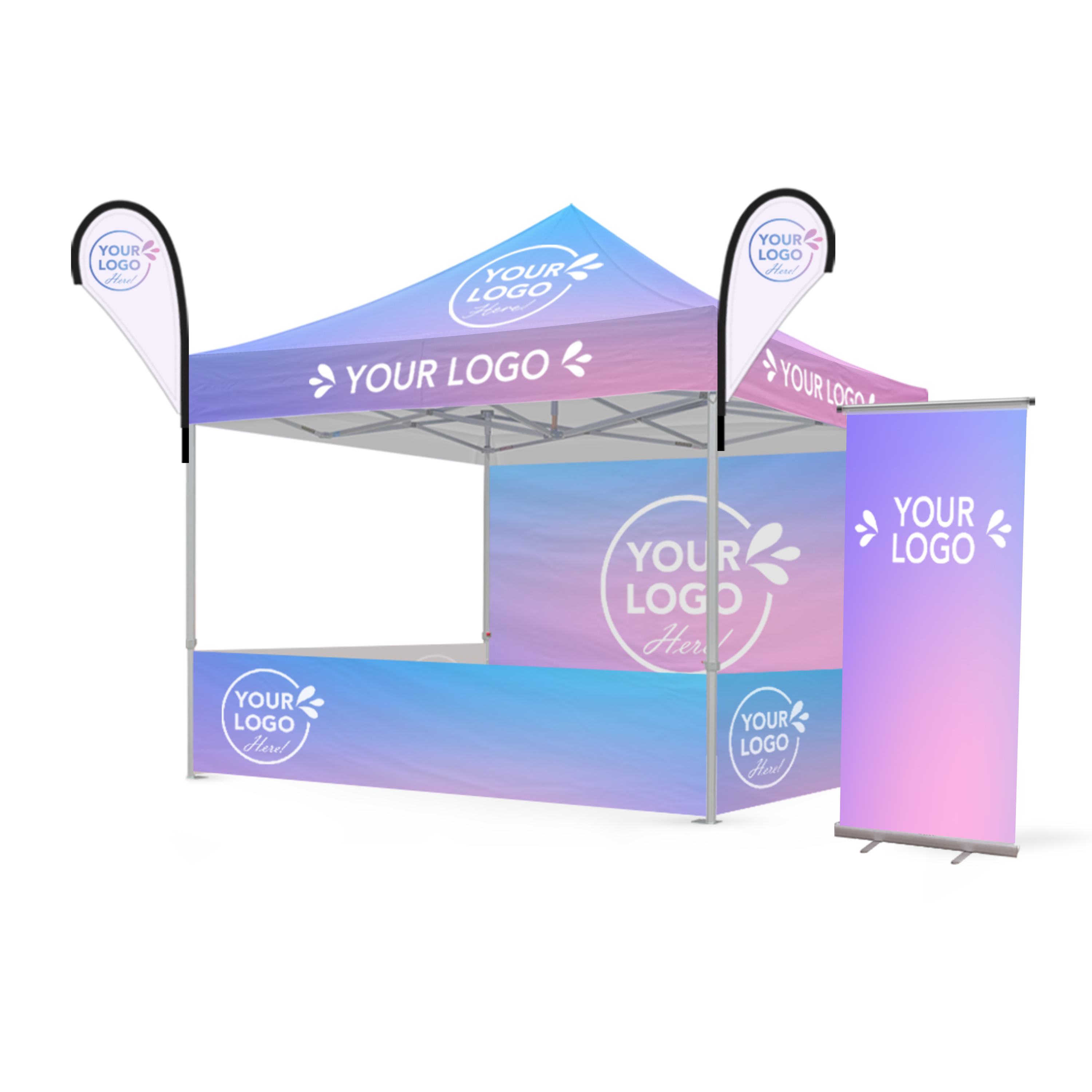 X6 10’ x 10’ Custom Canopy Complete Event Package