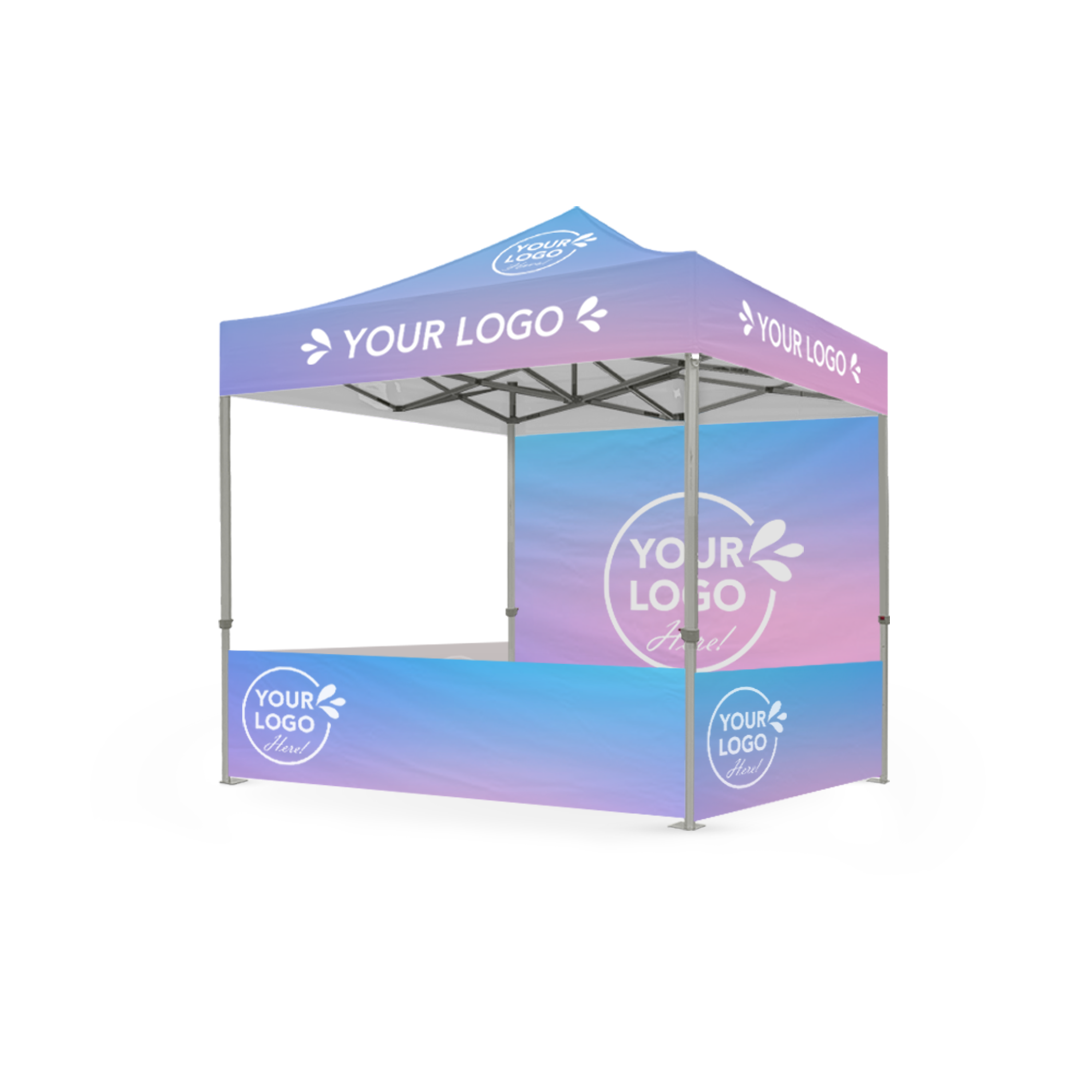 8' x 8' Custom Canopy Engage Package includes Roof, 1 Full Walls, 3 Half Walls