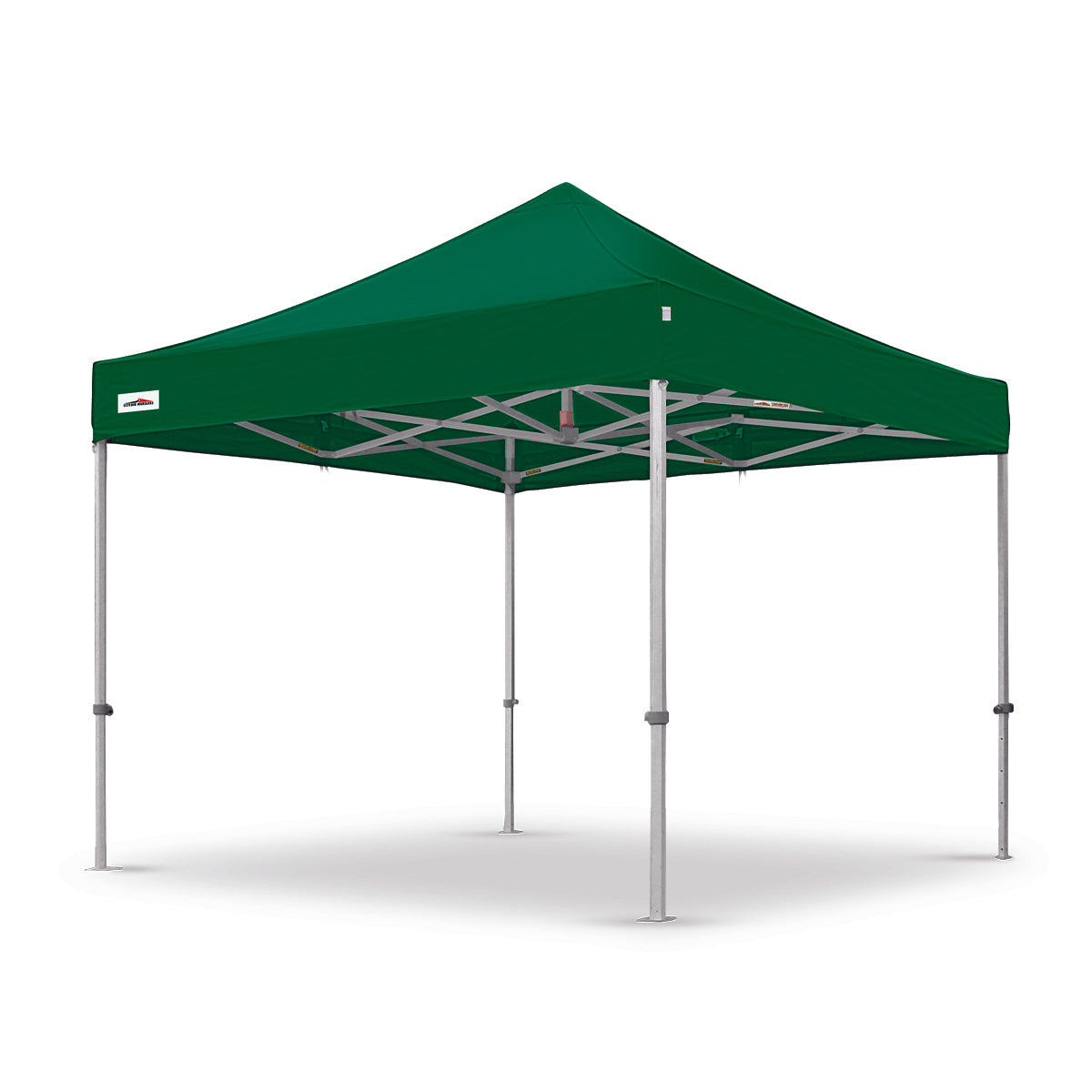 Durable green 10x10 ft X7 Tectonic canopy tent with reinforced aluminum framing and 29-inch height-extended legs.