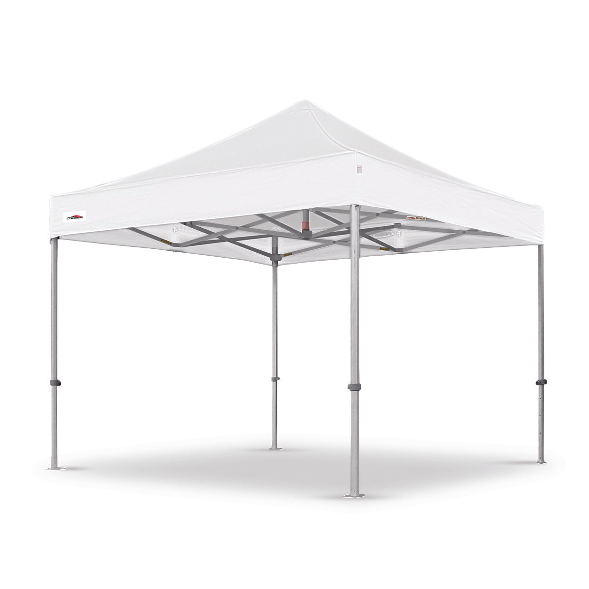 White 10x10 ft pop-up canopy from the X7 Tectonic series featuring extended 29-inch legs and a sturdy aluminum frame.