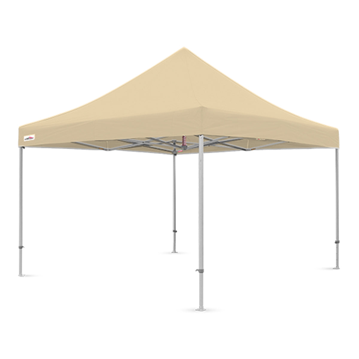 Cream 13x13 ft X7 Tectonic canopy supported by a tough aluminum frame and 29-inch height-extended legs.