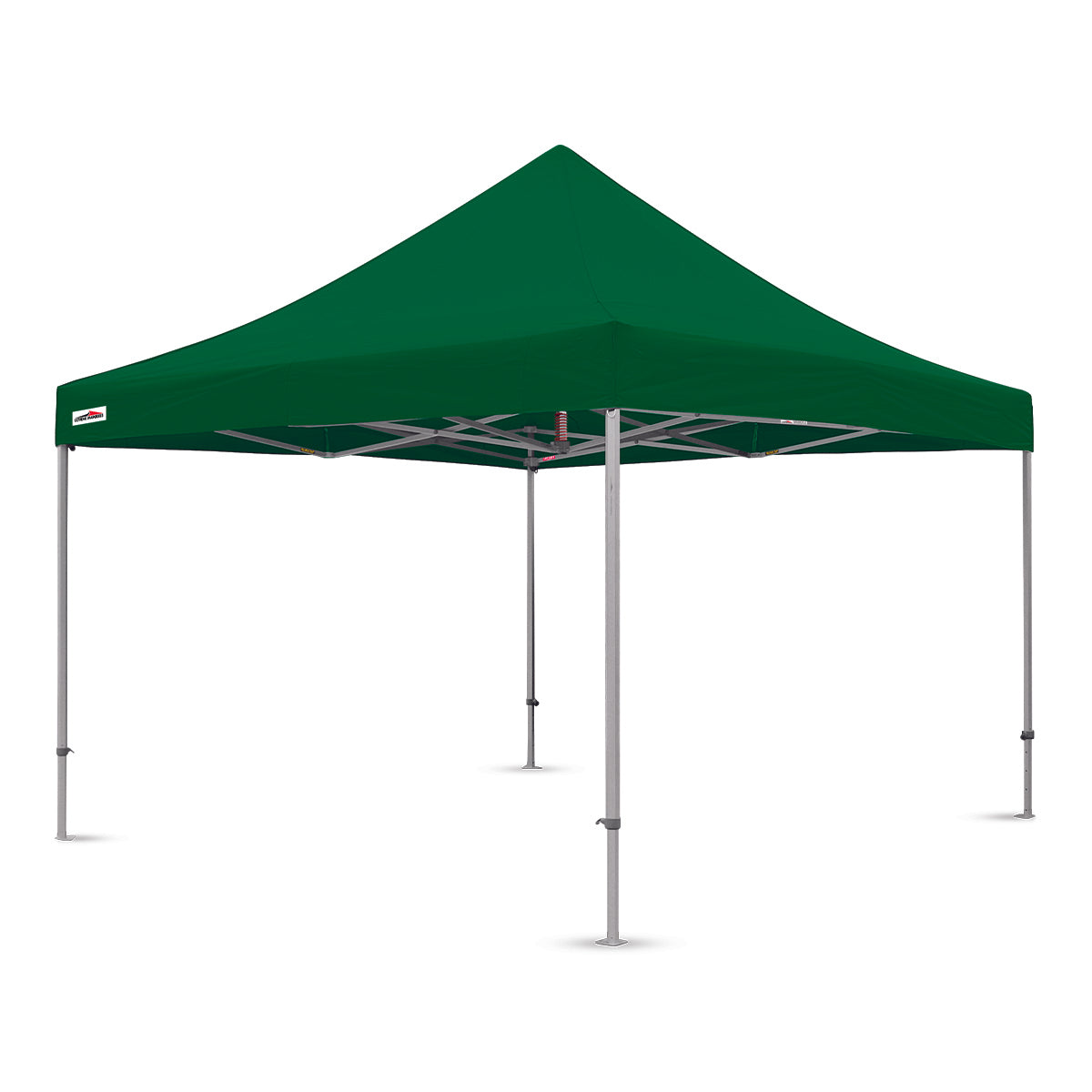 Green 13x13 ft X7 Tectonic outdoor canopy supported by a heavy-duty aluminum structure and extended 29-inch legs.