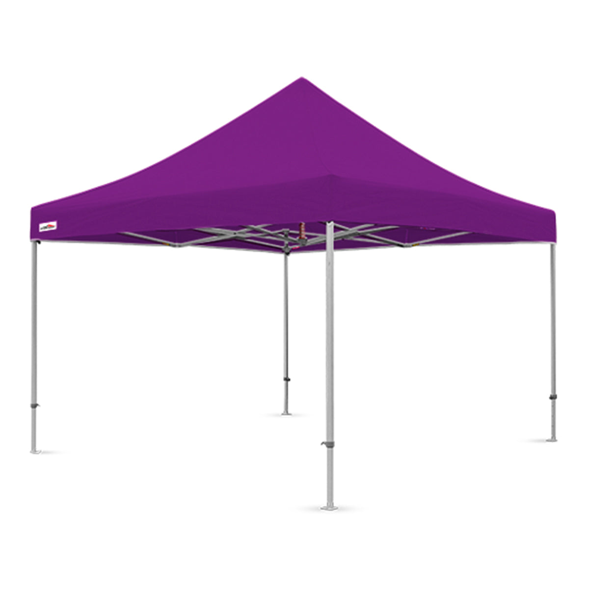 Purple 13x13 ft X7 Tectonic canopy tent showcasing a sturdy aluminum frame and long 29-inch leg extensions.