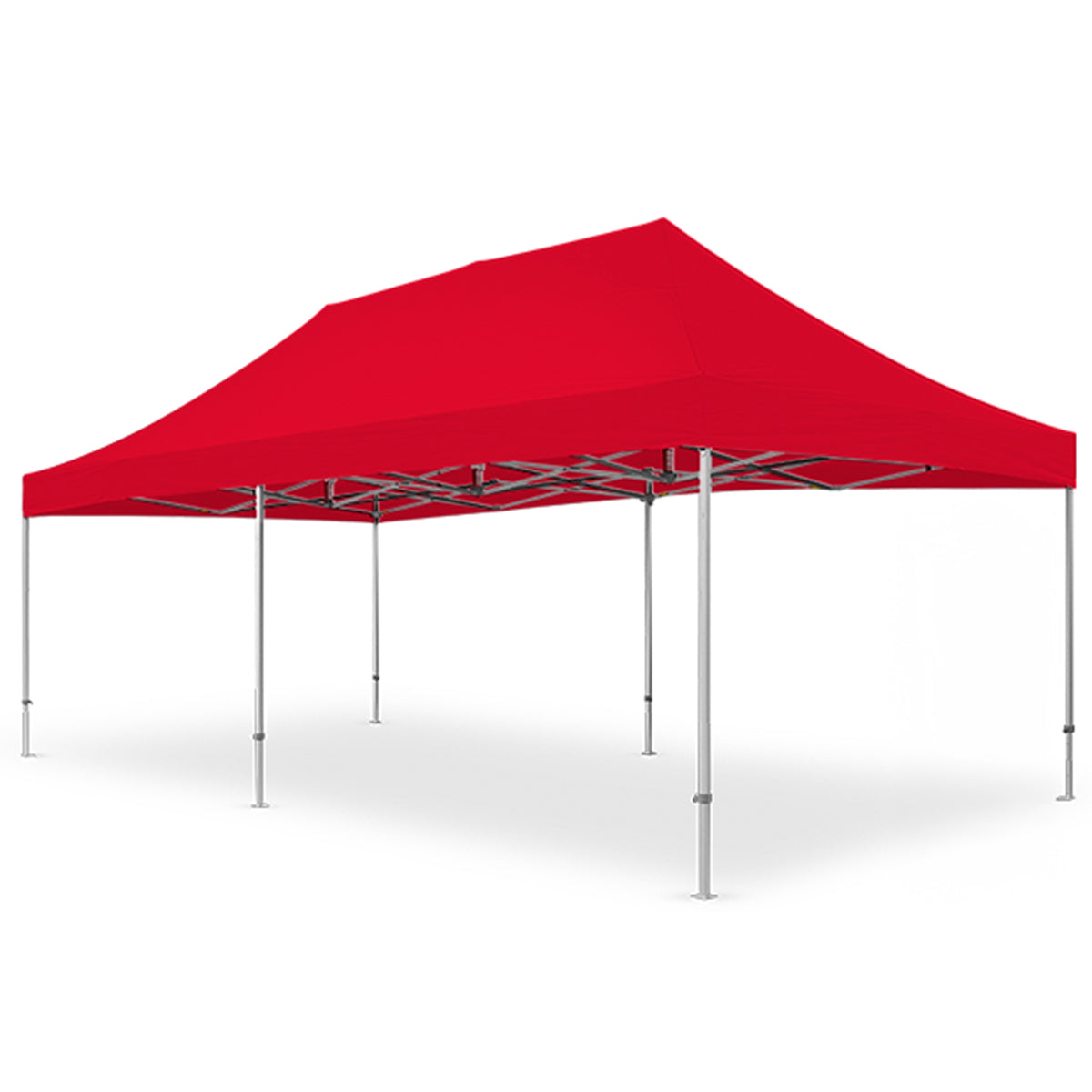 Cola red 13x26 ft X7 Tectonic canopy tent constructed with a premium aluminum frame and extended 29-inch legs.
