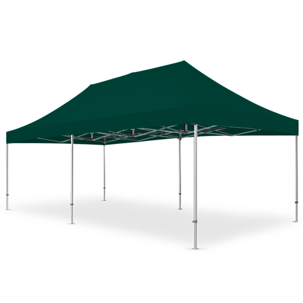 Hunter green X7 Tectonic 13x26 ft canopy with strengthened aluminum framing and tall 29-inch legs.