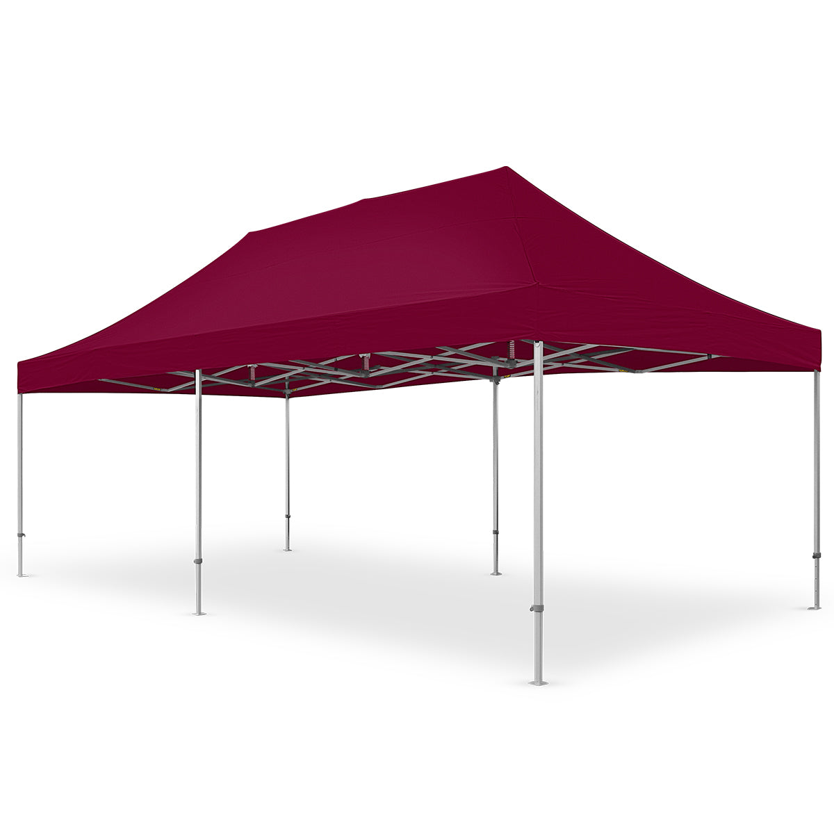 Maroon 13x26 ft X7 Tectonic canopy offering a sturdy aluminum frame and increased height through 29-inch legs.