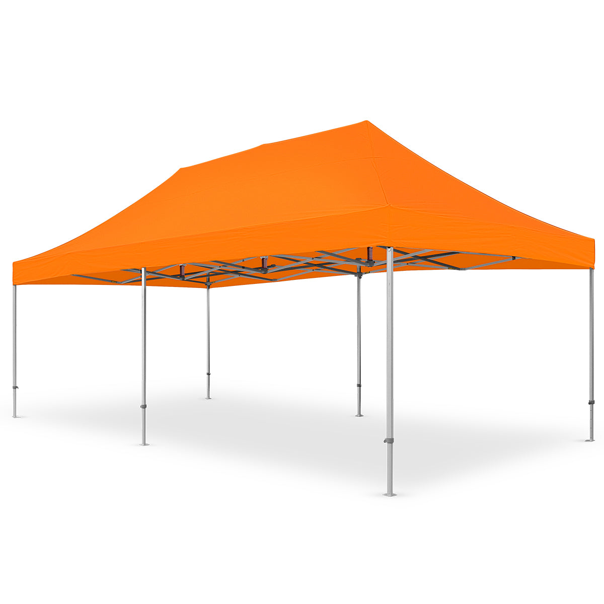 Orange 13x26 ft X7 Tectonic canopy tent featuring a robust aluminum structure and 29-inch extended legs.