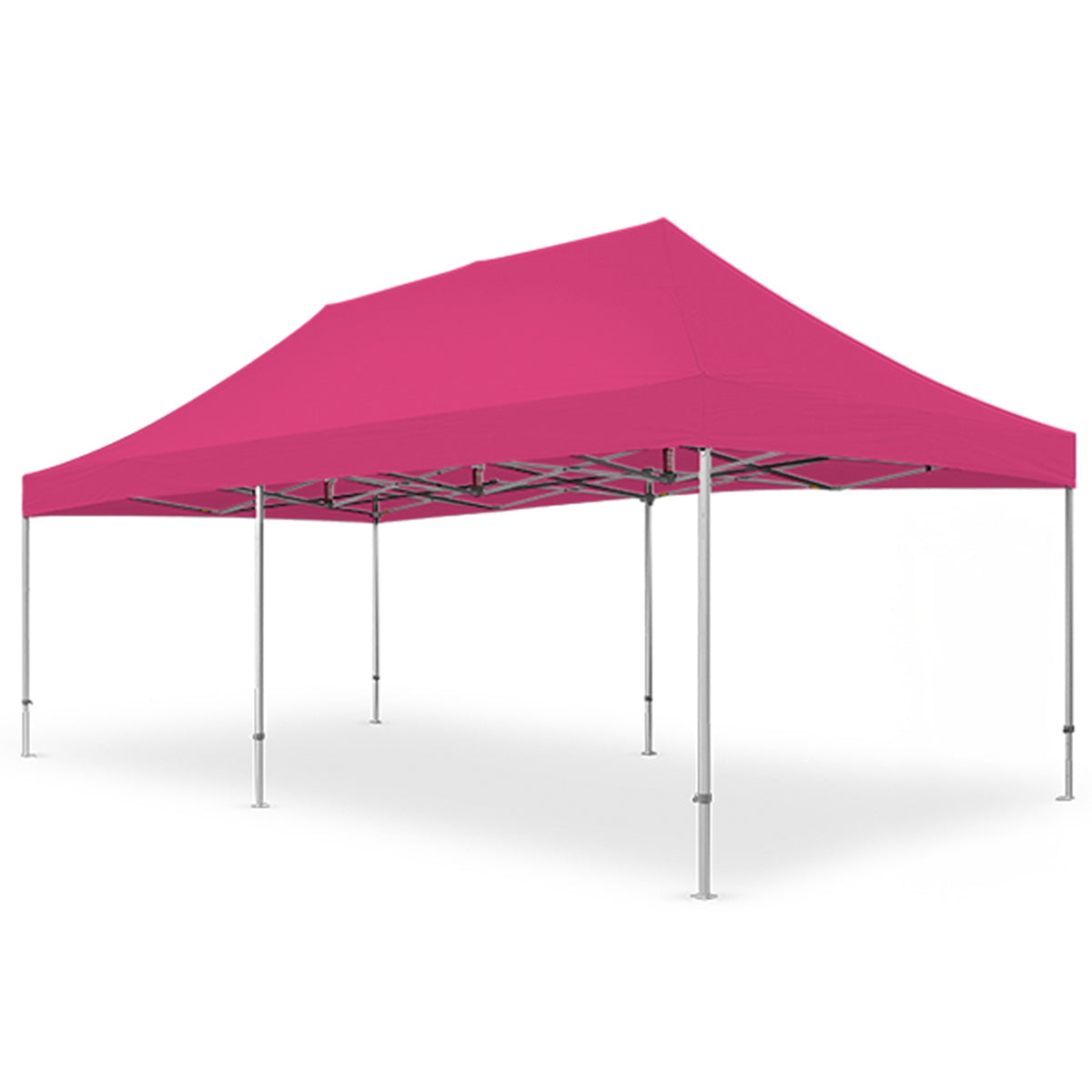 Pink 13x26 ft X7 Tectonic pop-up canopy supported by a dependable aluminum frame and long 29-inch legs.